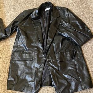 Leather blazer jacket